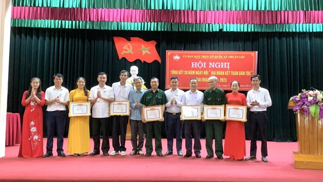 Xã Thuận Lộc tổ chức hội nghị tổng kết 20 năm tổ chức Ngày hội đại đoàn kết toàn dân tộc, giai đoạn 2003 - 2023